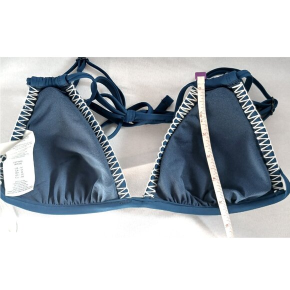 ❤️5/$15💚 Lucky Brand Boho Strappy Floral Embroidery Triangle Bikini Top - Picture 6 of 6